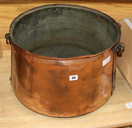 A copper cauldron